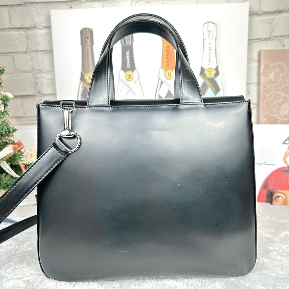 Gucci Matte Black Patent Leather 2-Way Shoulder bag or crossbody - Picture 3 of 15